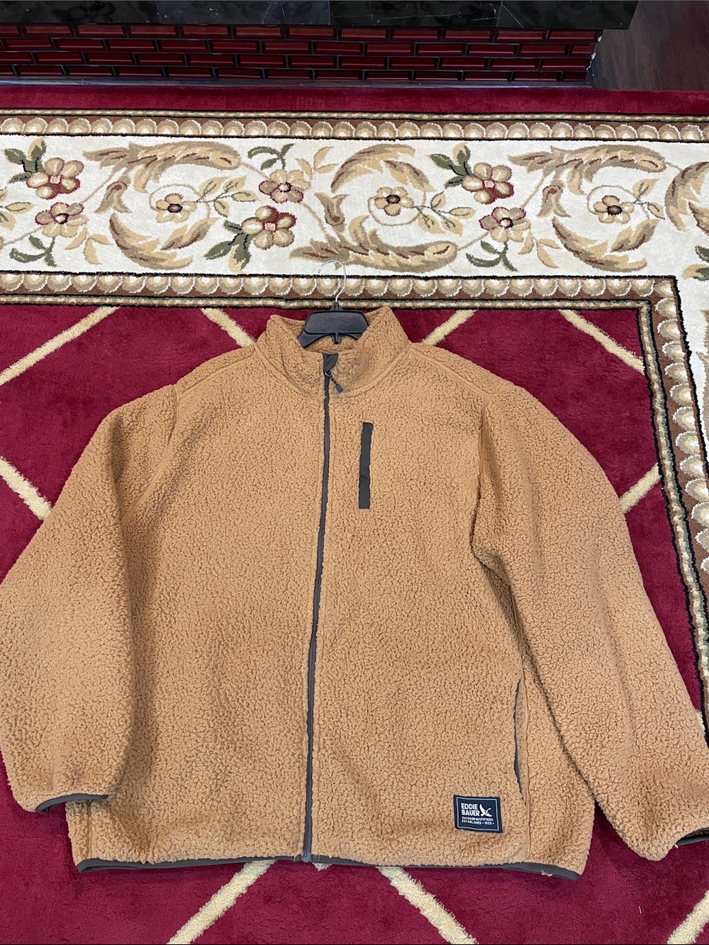 Eddie Bauer Tan Faux Sherpa Full-Zip Jacket